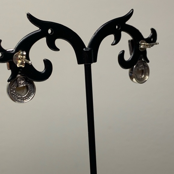 Silpada VERY RARE Petite Sterling Greek Key & Mother of Pearl Post Earrings - Picture 4 of 16